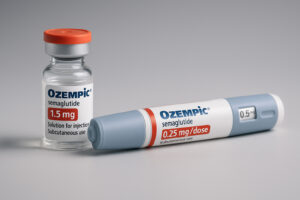 Ozempic (semaglutyd) – fiolka i wstrzykiwacz, lek stosowany w leczeniu cukrzycy typu 2 i redukcji masy ciała, bezpieczny przy długoterminowym stosowaniu