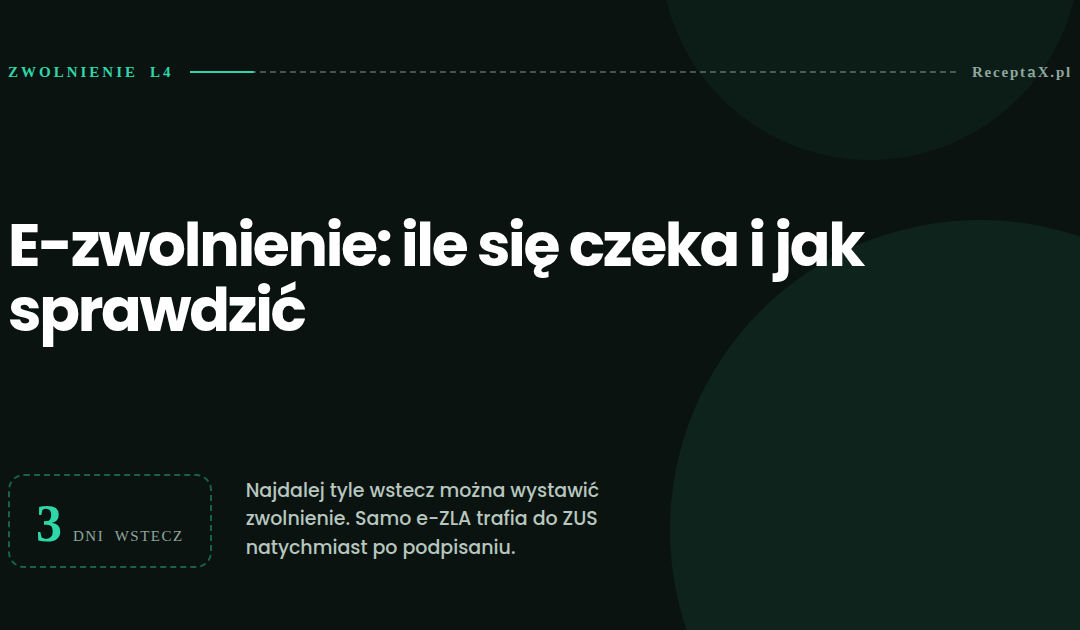 E-zwolnienie można wystawić najdalej trzy dni wstecz od dnia badania