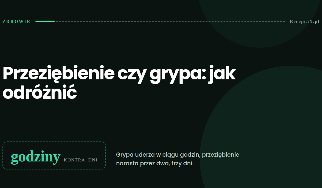 Grypa zaczyna się w ciągu godzin, przeziębienie narasta przez kilka dni