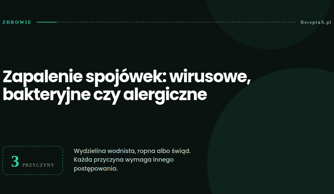 Trzy przyczyny zapalenia spojówek: wirusowa, bakteryjna i alergiczna
