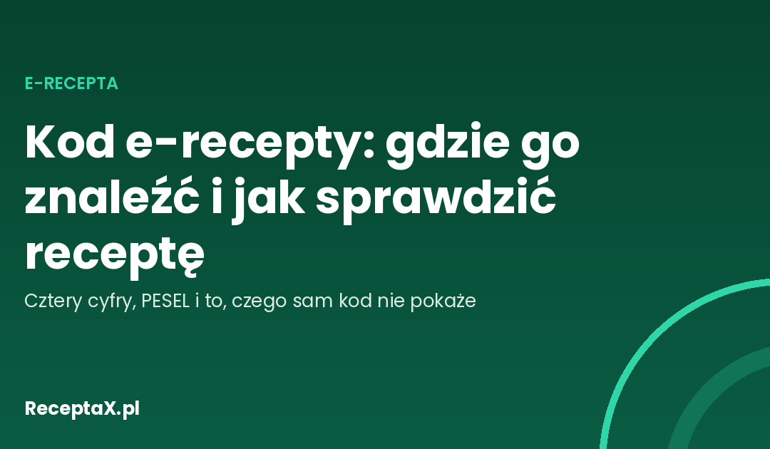 Okładka artykułu o kodzie e-recepty i sprawdzaniu recepty po kodzie dostępu