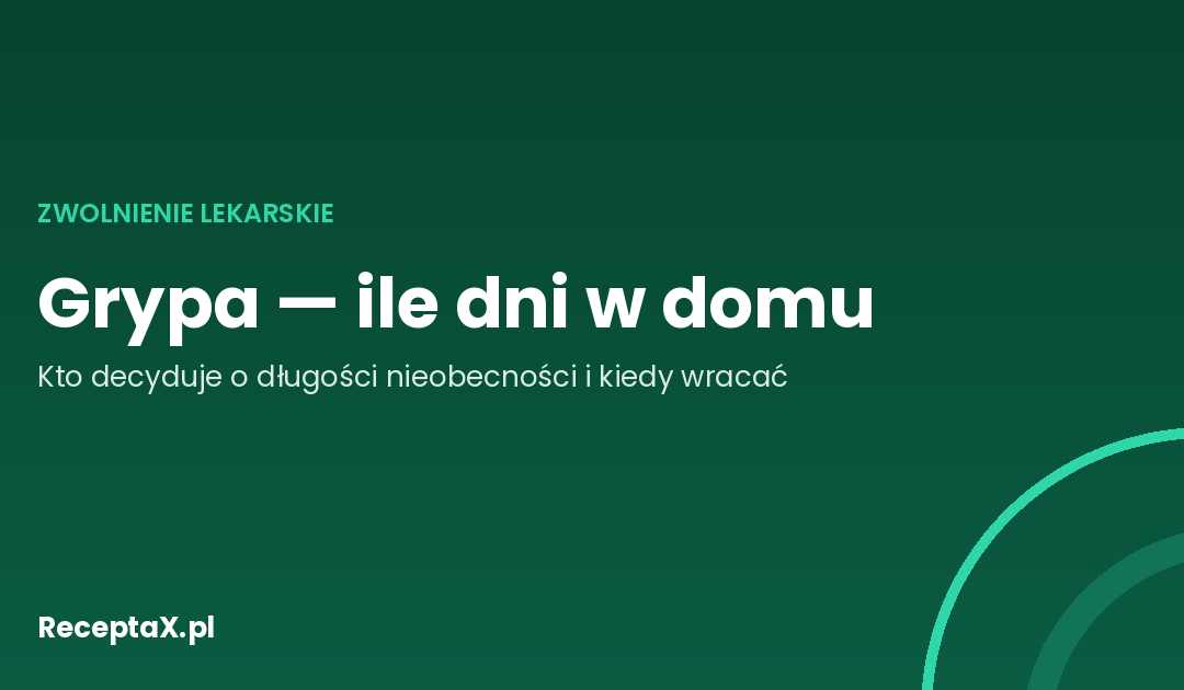 Okładka artykułu o długości nieobecności w pracy z powodu grypy i o powrocie do pracy