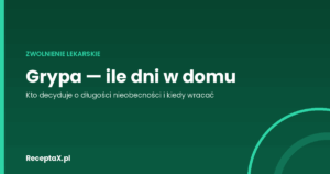 Okładka artykułu o długości nieobecności w pracy z powodu grypy i o powrocie do pracy