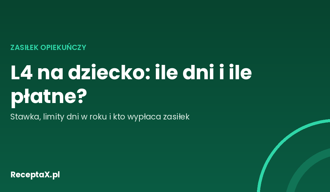 L4 na dziecko: ile dni i ile płatne? 80% czy 100%